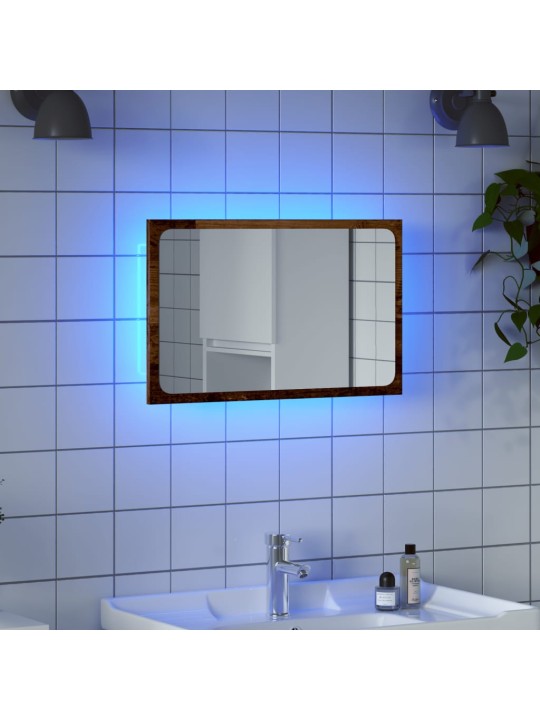 Koupelnové zrcadlo s LED osvětlením old wood 60 x 8,5 x 38 cm