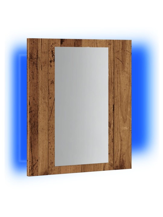 Zrcadlová skříňka s LED old wood 40x12x45 cm kompozitní dřevo