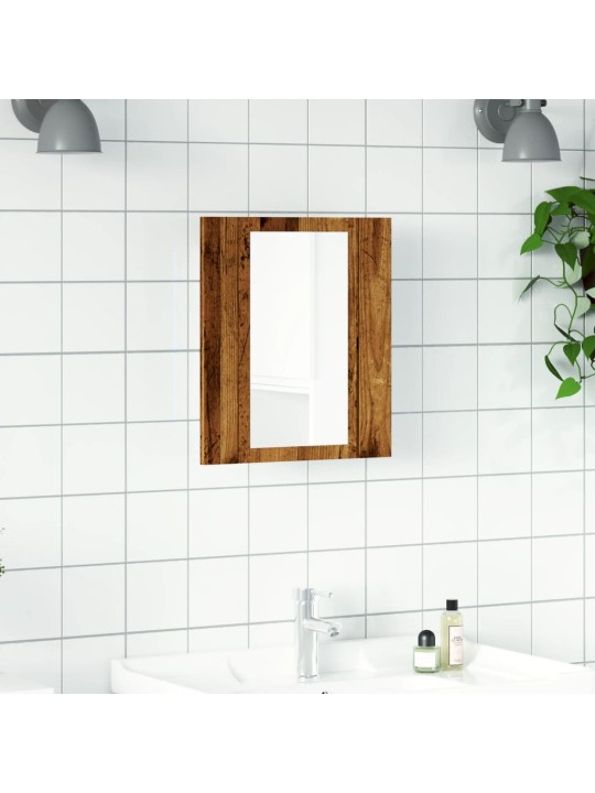 Zrcadlová skříňka s LED old wood 40x12x45 cm kompozitní dřevo