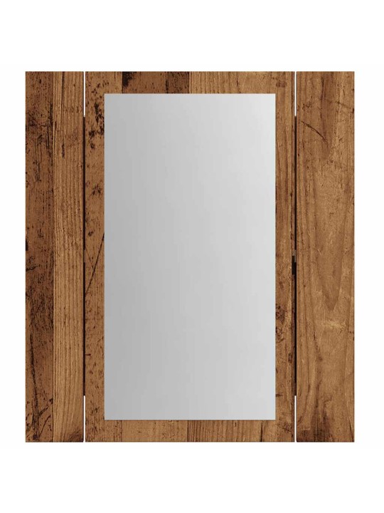 Zrcadlová skříňka s LED old wood 40x12x45 cm kompozitní dřevo