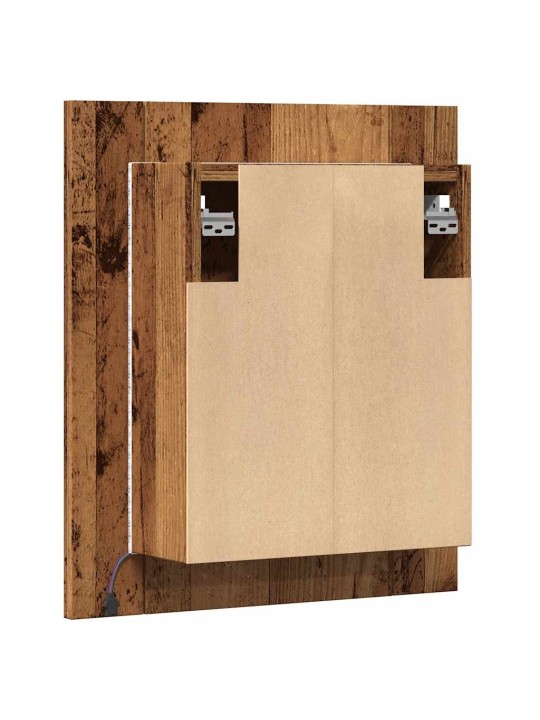 Zrcadlová skříňka s LED old wood 40x12x45 cm kompozitní dřevo