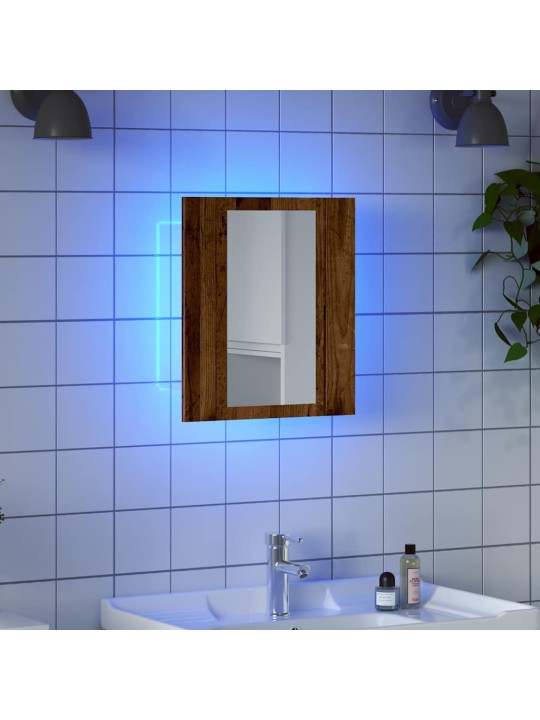 Zrcadlová skříňka s LED old wood 40x12x45 cm kompozitní dřevo