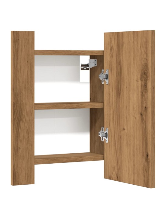 Zrcadlová skříňka LED dub artisan 40x12x45 cm kompozitní dřevo