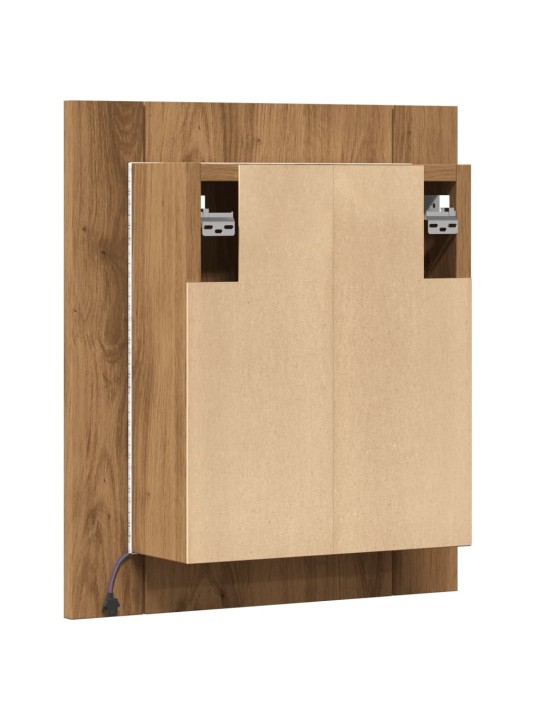 Zrcadlová skříňka LED dub artisan 40x12x45 cm kompozitní dřevo