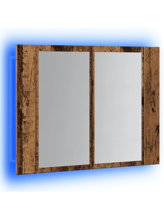 Zrcadlová skříňka s LED old wood 60x12x45 cm kompozitní dřevo