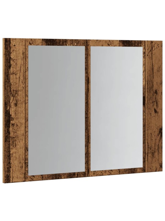 Zrcadlová skříňka s LED old wood 60x12x45 cm kompozitní dřevo