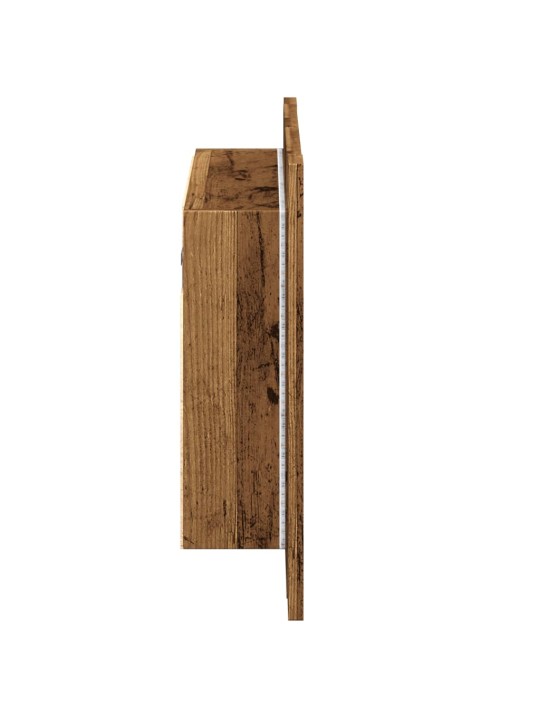 Zrcadlová skříňka s LED old wood 60x12x45 cm kompozitní dřevo