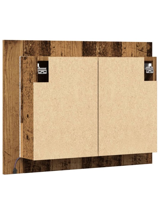 Zrcadlová skříňka s LED old wood 60x12x45 cm kompozitní dřevo