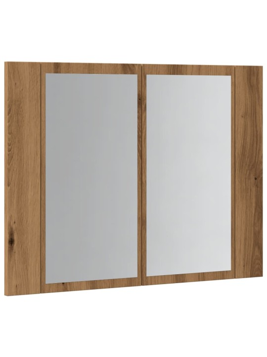 Zrcadlová skříňka s LED dub artisan 60x12x45cm kompozitní dřevo