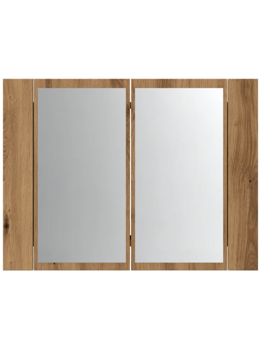 Zrcadlová skříňka s LED dub artisan 60x12x45cm kompozitní dřevo