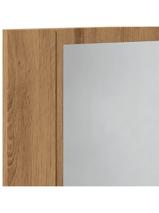 Zrcadlová skříňka s LED dub artisan 60x12x45cm kompozitní dřevo