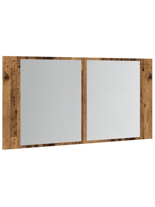 Zrcadlová skříňka s LED old wood 90x12x45 cm kompozitní dřevo