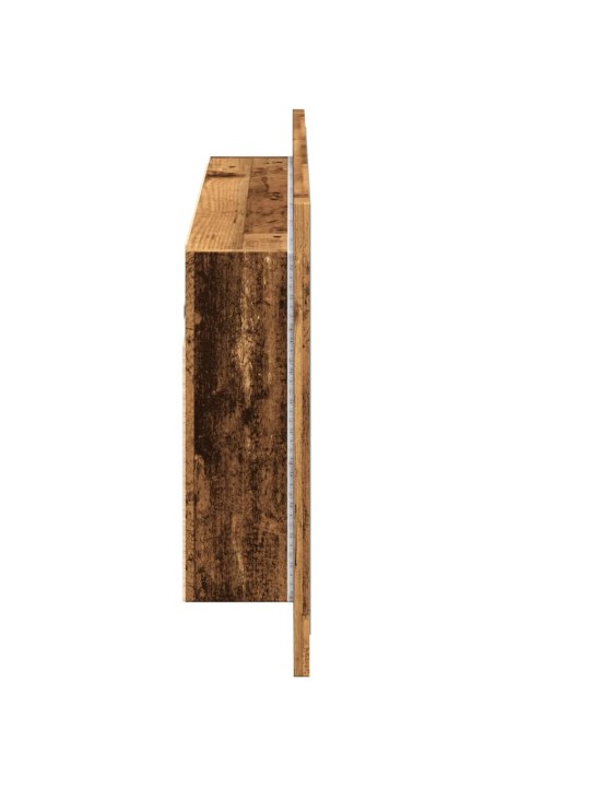 Zrcadlová skříňka s LED old wood 90x12x45 cm kompozitní dřevo