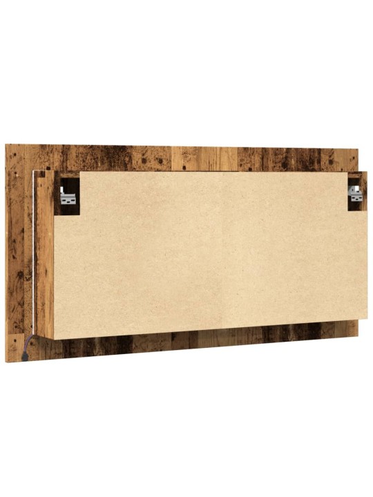 Zrcadlová skříňka s LED old wood 90x12x45 cm kompozitní dřevo