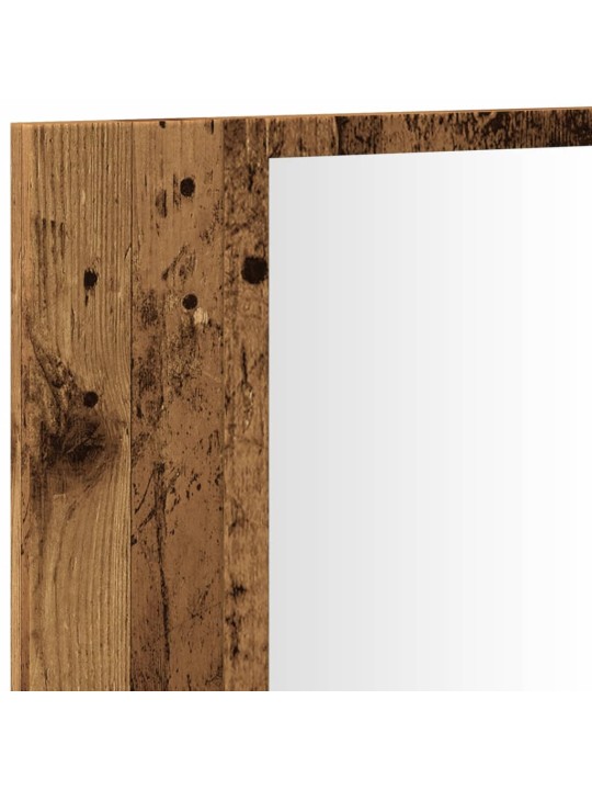 Zrcadlová skříňka s LED old wood 90x12x45 cm kompozitní dřevo