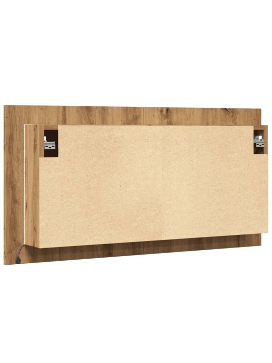Zrcadlová skříňka s LED dub artisan 90x12x45cm kompozitní dřevo