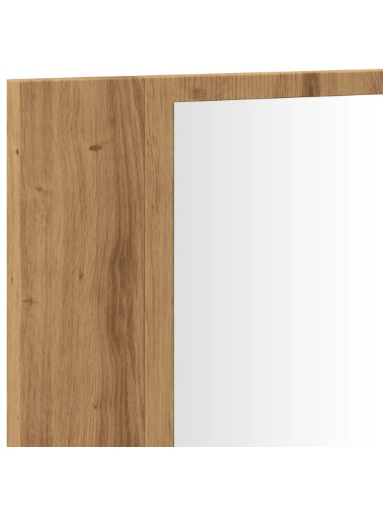 Zrcadlová skříňka s LED dub artisan 90x12x45cm kompozitní dřevo