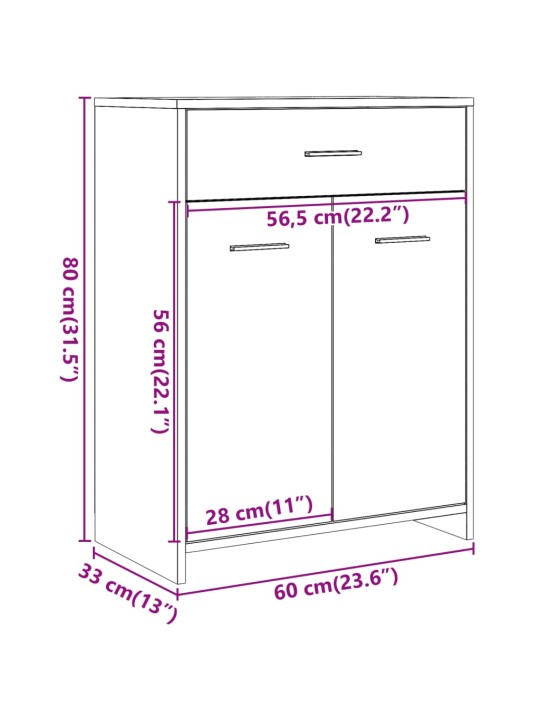 Koupelnová skříňka betonově šedá 60 x 33 x 80 cm dřevotříska