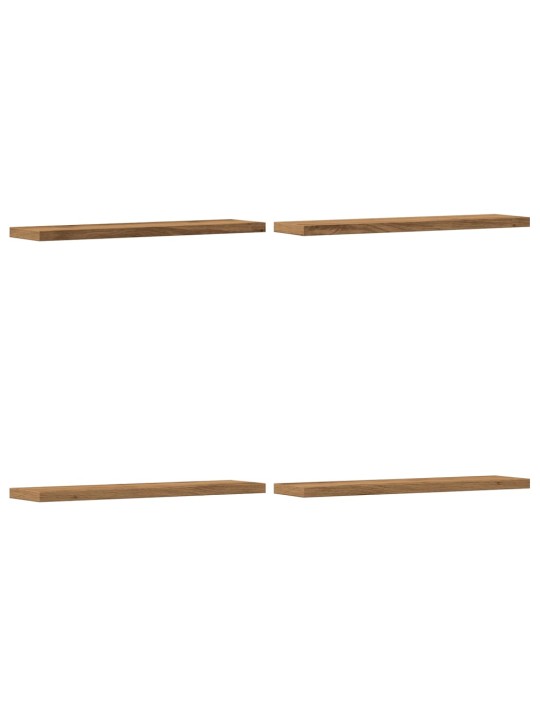 Nástěnné police 4 ks dub artisan 40x10x1,5 cm kompozitní dřevo