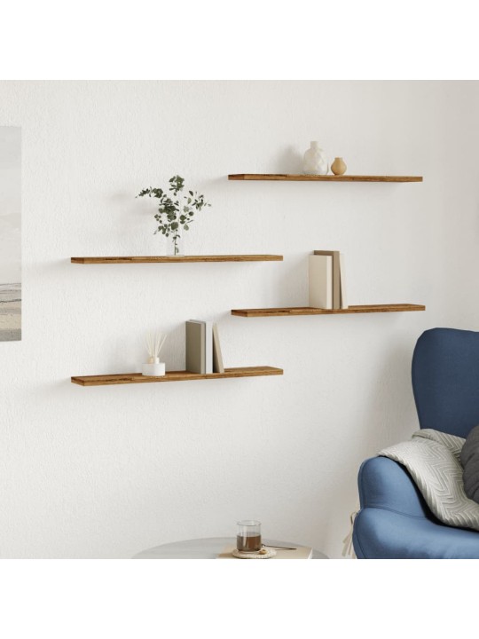 Přídavné police 4 ks old wood 60 x 10 x 1,5 cm kompozitní dřevo