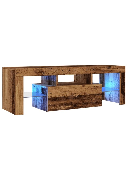 Tv stolek s led old wood 120 x 36,5 x 40 cm kompozitní dřevo