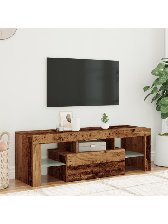 Tv stolek s led old wood 120 x 36,5 x 40 cm kompozitní dřevo