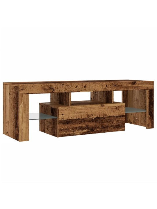 Tv stolek s led old wood 120 x 36,5 x 40 cm kompozitní dřevo