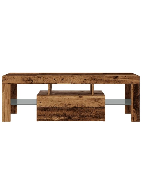 Tv stolek s led old wood 120 x 36,5 x 40 cm kompozitní dřevo
