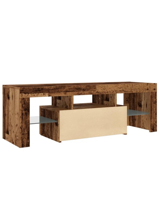 Tv stolek s led old wood 120 x 36,5 x 40 cm kompozitní dřevo