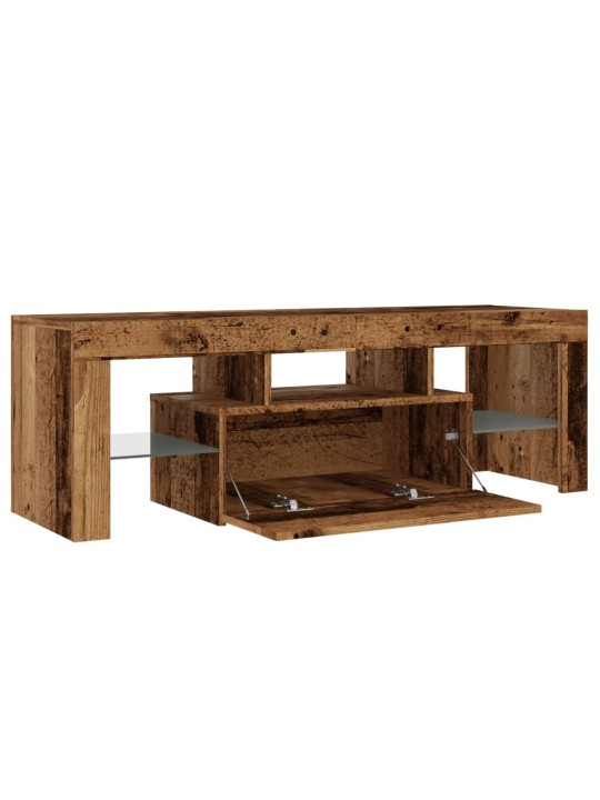 Tv stolek s led old wood 120 x 36,5 x 40 cm kompozitní dřevo