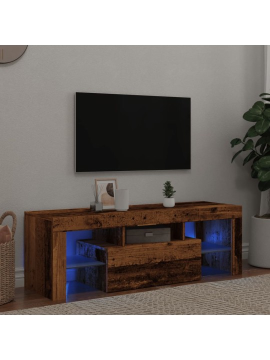 Tv stolek s led old wood 120 x 36,5 x 40 cm kompozitní dřevo