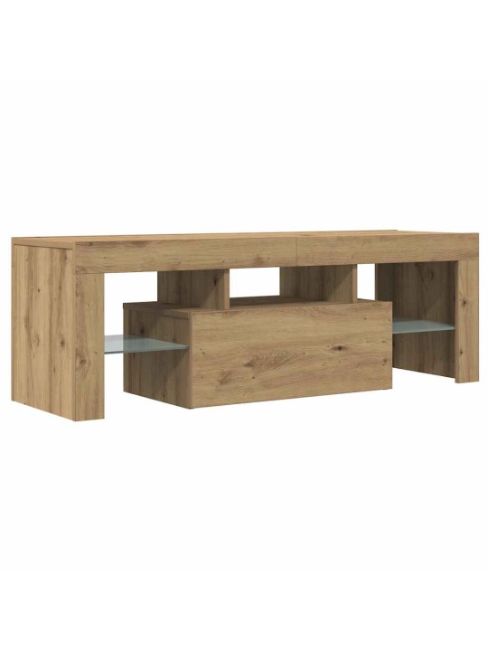 Tv stolek s led dub artisan 120 x 36,5 x 40 cm kompozitní dřevo