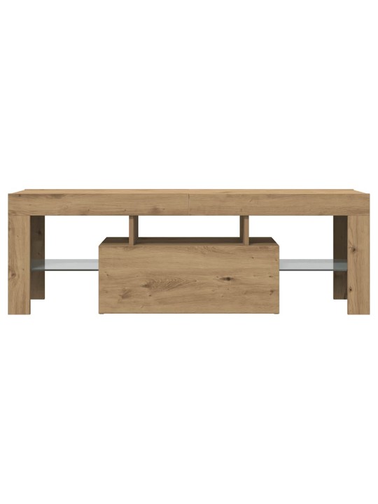 Tv stolek s led dub artisan 120 x 36,5 x 40 cm kompozitní dřevo