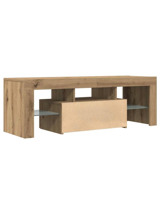 Tv stolek s led dub artisan 120 x 36,5 x 40 cm kompozitní dřevo