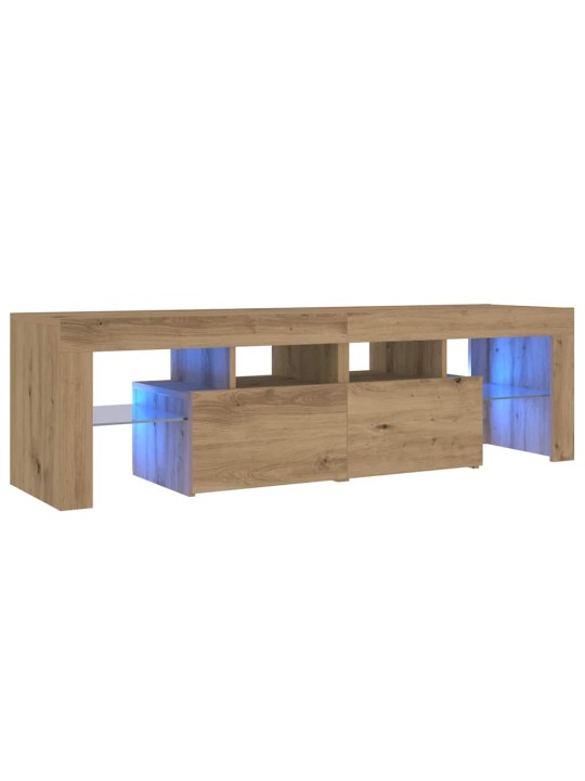Tv stolek s led dub artisan 140 x 36,5 x 40 cm kompozitní dřevo