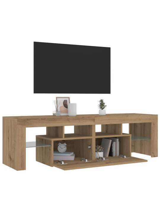 Tv stolek s led dub artisan 140 x 36,5 x 40 cm kompozitní dřevo