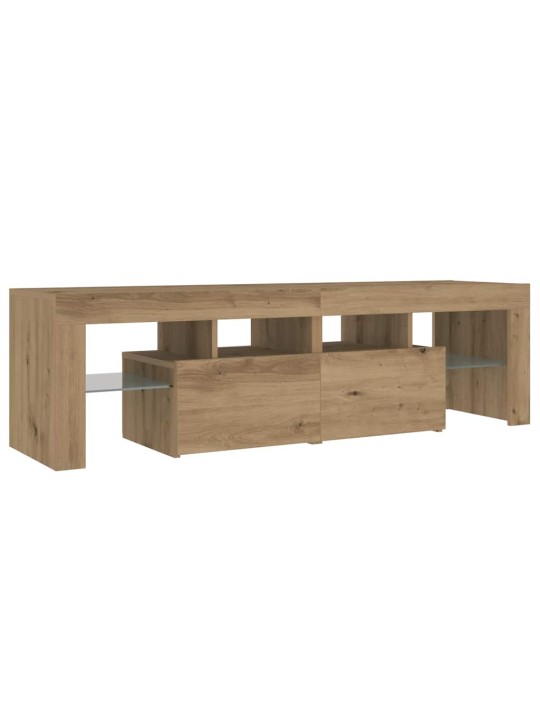 Tv stolek s led dub artisan 140 x 36,5 x 40 cm kompozitní dřevo