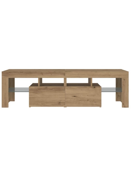 Tv stolek s led dub artisan 140 x 36,5 x 40 cm kompozitní dřevo