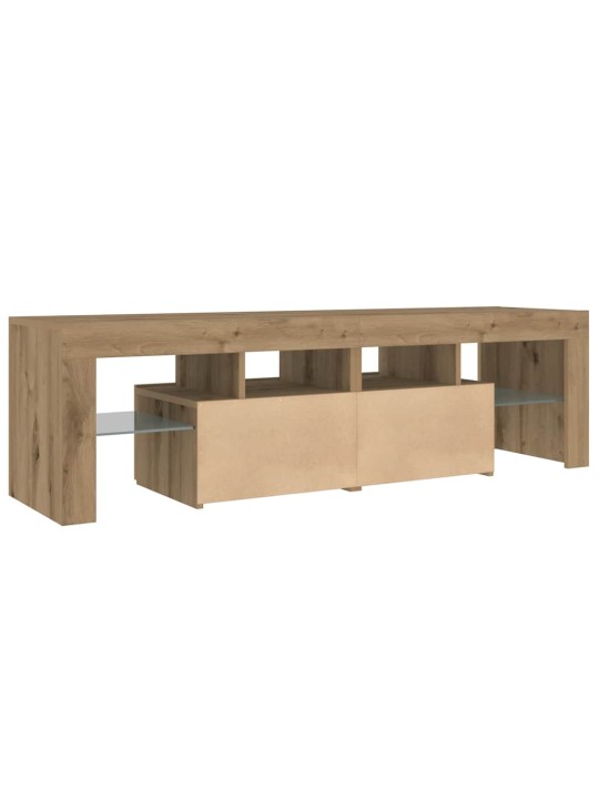 Tv stolek s led dub artisan 140 x 36,5 x 40 cm kompozitní dřevo