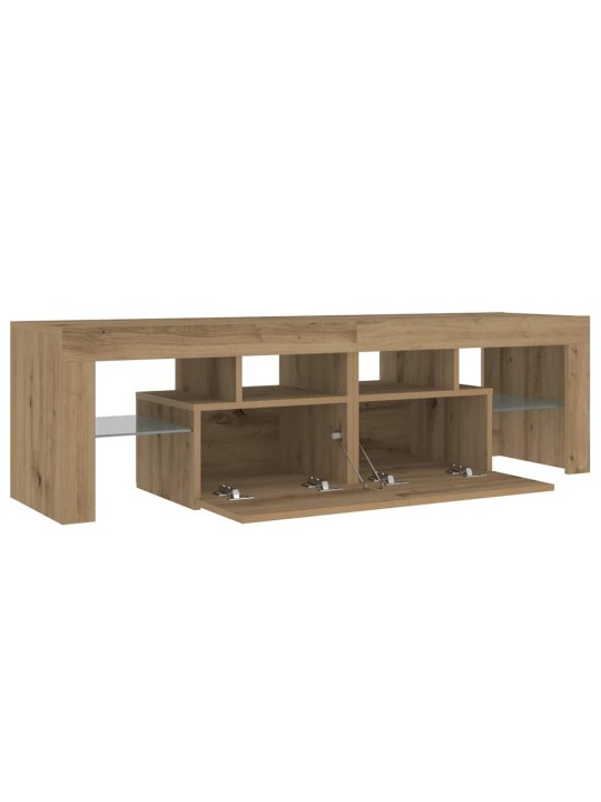 Tv stolek s led dub artisan 140 x 36,5 x 40 cm kompozitní dřevo