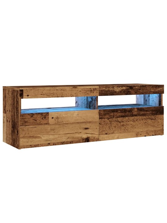 Tv stolek s led old wood 120 x 35 x 40 cm kompozitní dřevo