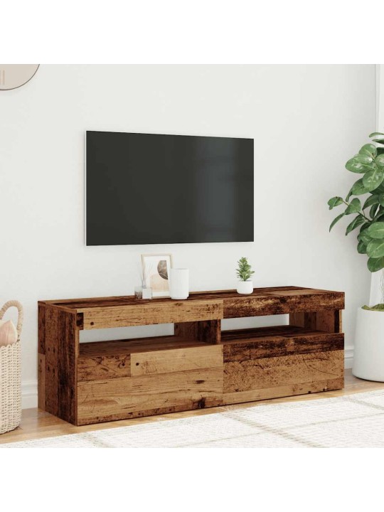 Tv stolek s led old wood 120 x 35 x 40 cm kompozitní dřevo