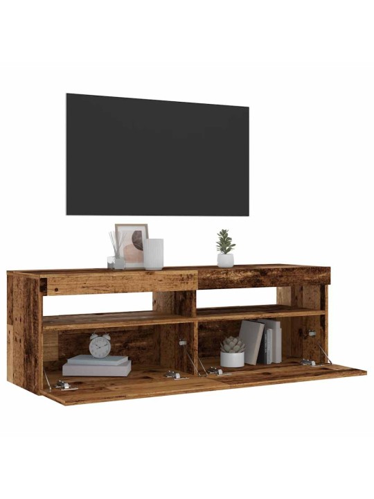 Tv stolek s led old wood 120 x 35 x 40 cm kompozitní dřevo