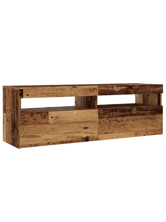 Tv stolek s led old wood 120 x 35 x 40 cm kompozitní dřevo