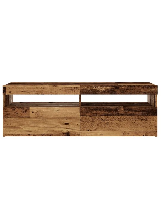 Tv stolek s led old wood 120 x 35 x 40 cm kompozitní dřevo
