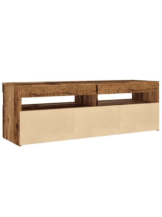 Tv stolek s led old wood 120 x 35 x 40 cm kompozitní dřevo