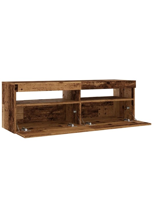 Tv stolek s led old wood 120 x 35 x 40 cm kompozitní dřevo