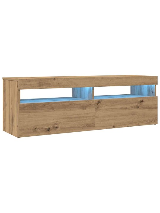 Tv stolek s led dub artisan 120 x 35 x 40 cm kompozitní dřevo