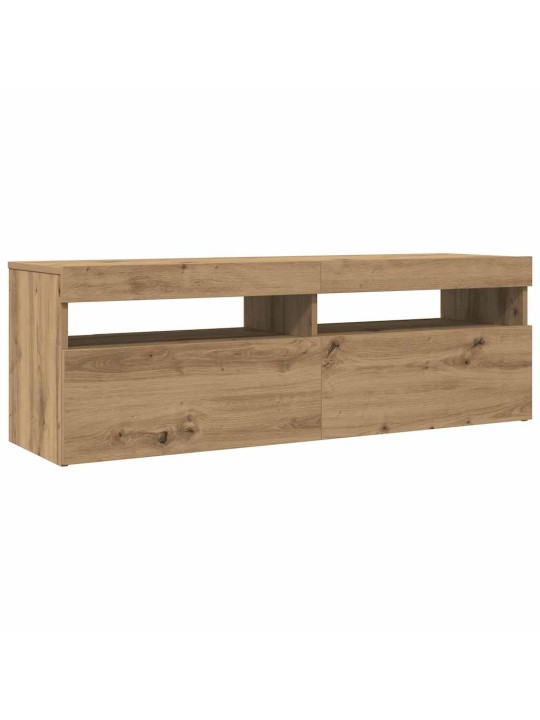 Tv stolek s led dub artisan 120 x 35 x 40 cm kompozitní dřevo