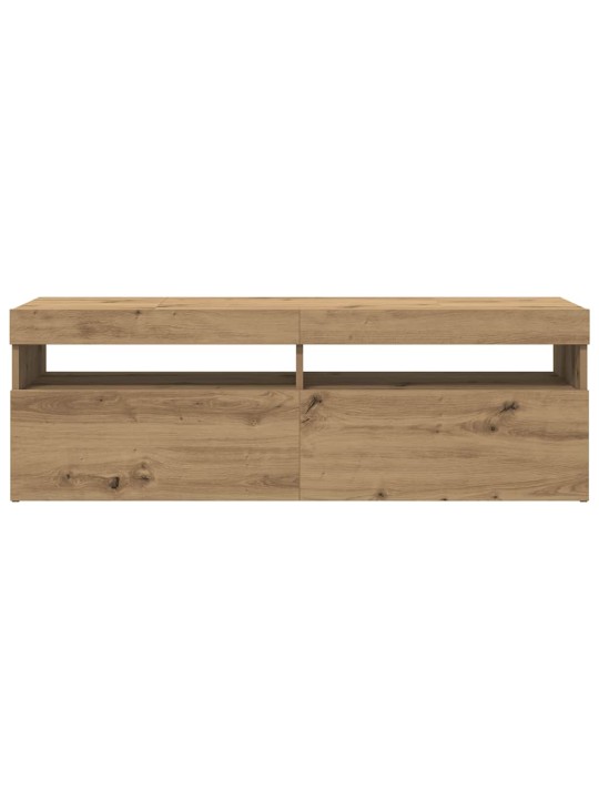 Tv stolek s led dub artisan 120 x 35 x 40 cm kompozitní dřevo